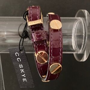 CC Skye Double Wrap Bracelet With Gold Screw Heads/Purple/NEW WITH TAG!